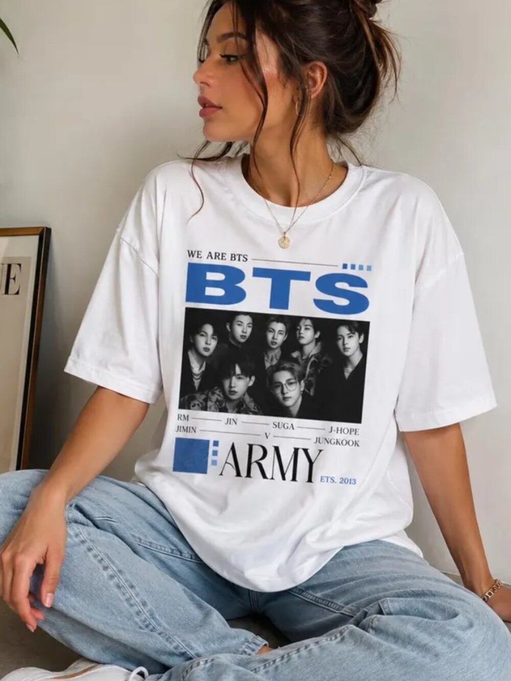 BTS band photo T-Shirt  K-Pop ARMY graphic tee